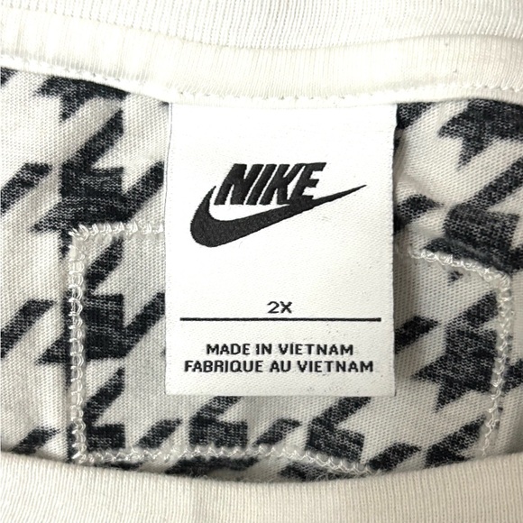 NIKE WOMEN ICON CLASH HOUNDSTOOTH SHORT SLEEVE CROP TOP LOGO TEE 2X *PRISTINE* - Picture 7 of 9